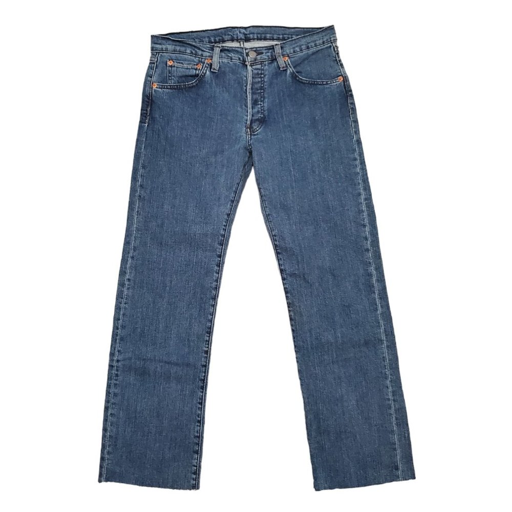 Levi's Made & Crafted 501 32x32 (Meas 31x28 10" Mid Rise) Cut Off Dark Jeans A11